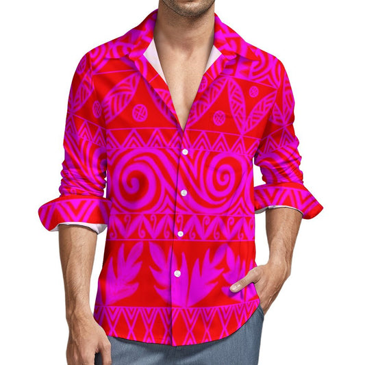 Chemise Aloisio blanc imprimé rouge fluo